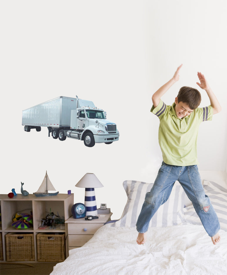 Tractor Trailer Wall Decal Cutout Installed