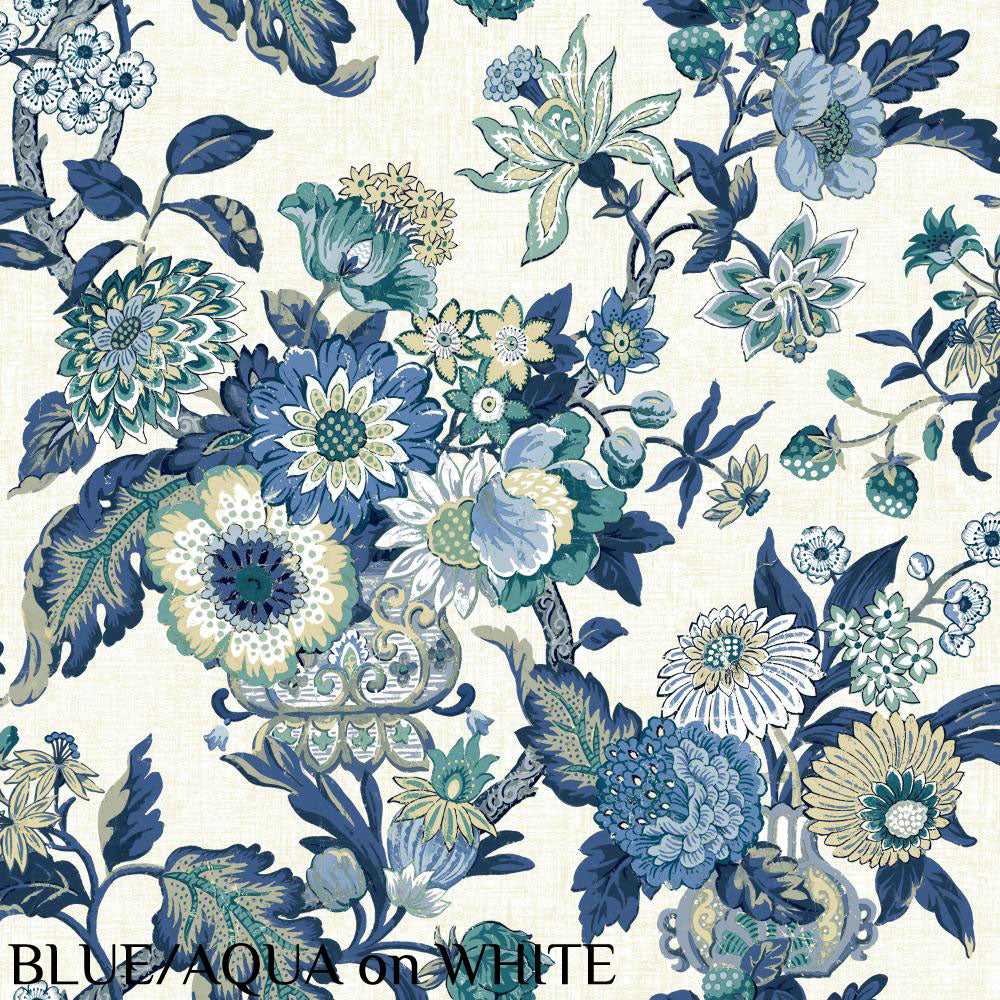 Waverly "Graceful Garden" Blue/Aqua Wallpaper