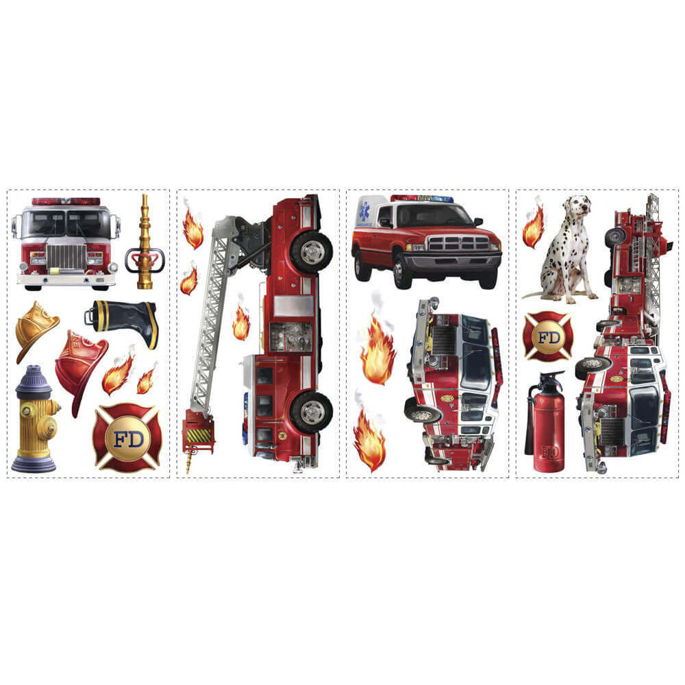 Fire Brigade Wall Decals Printed Sheet
