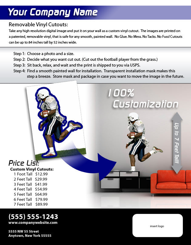 Reusable 7 Mil Vinyl Wall Decor Fabric/6 Mil Photo-Tex Fabric Wall Decal Sell Sheets