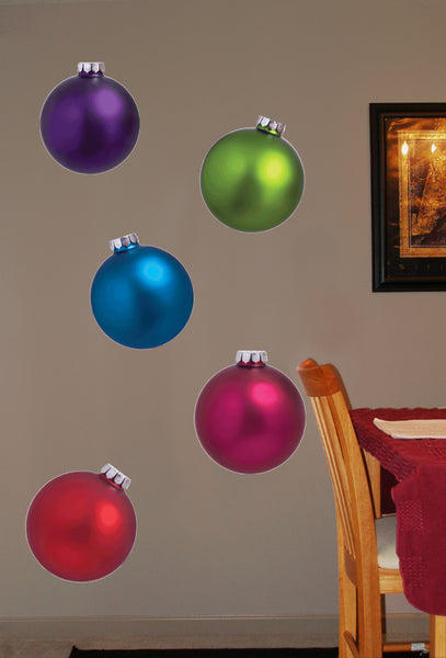 Holiday Ornament Wall Decal Cutouts Installed