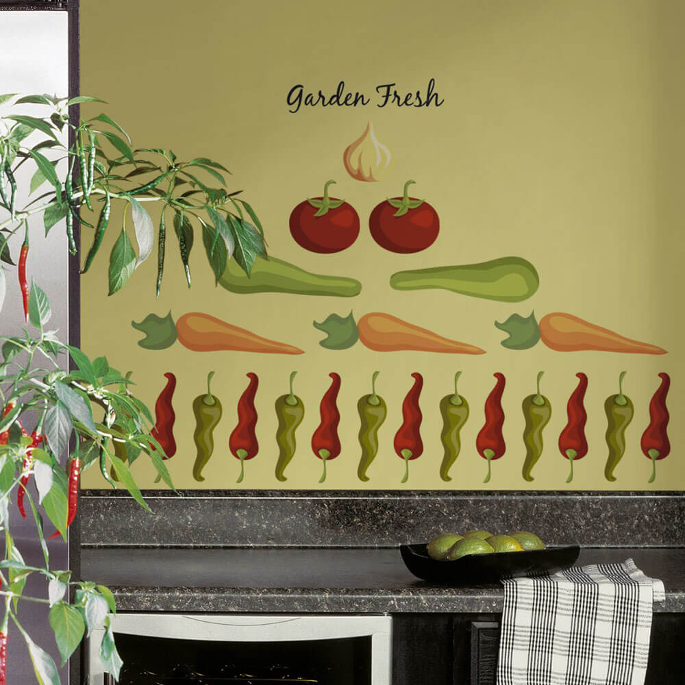 Garden Fresh Wall Decals Installed