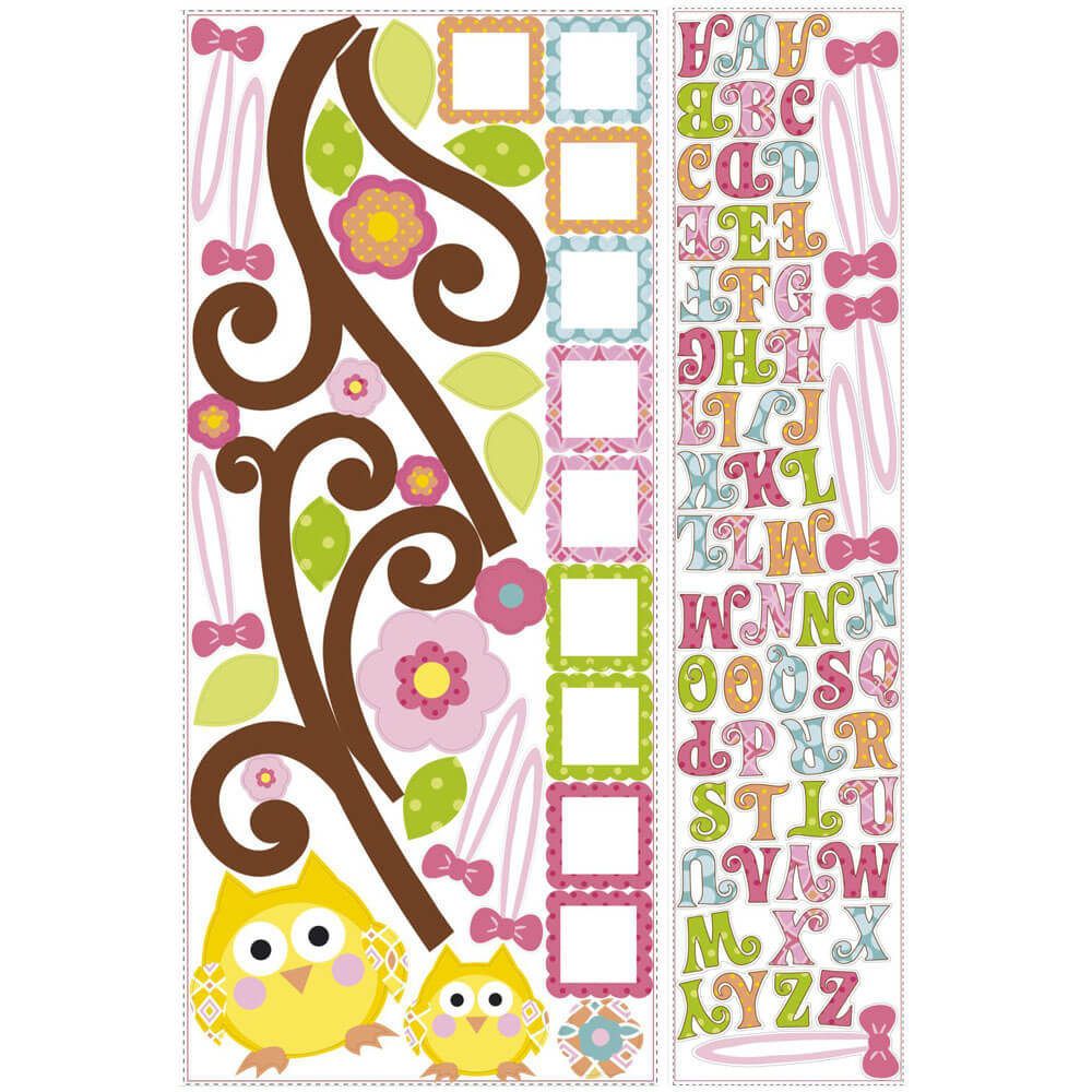 Giant Scroll Tree Letter Branch Wall Decals Printed Sheet