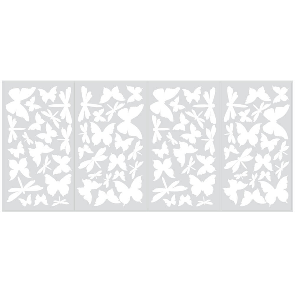 Glow-in-the-Dark Butterflies & Dragonfly Wall Decals Printed Sheet