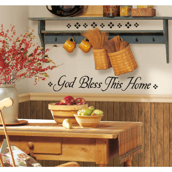 Wallhogs God Bless This Home Quote Wall Decals Installed