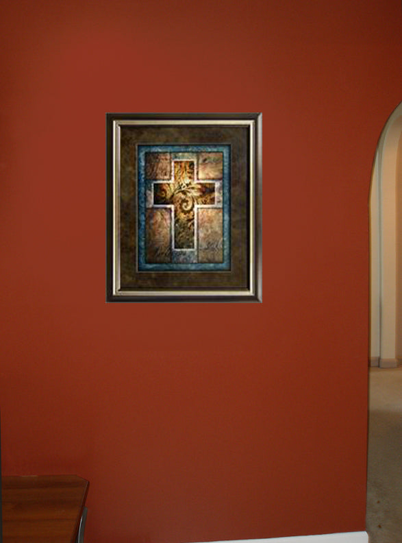 Hope Cross Framed Art 19.25"x23.25" Installed