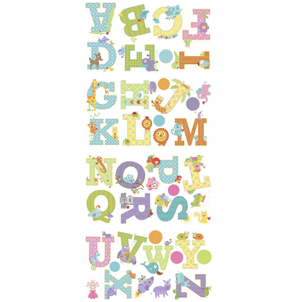 Happi Animal Alphabet Wall Decals Printed Sheet