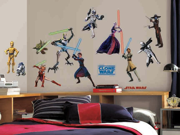 Star Wars "Clone Wars" Wall Decal Cutouts Installed