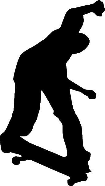Skateboard Silhouette IV Wall Decal Cutout