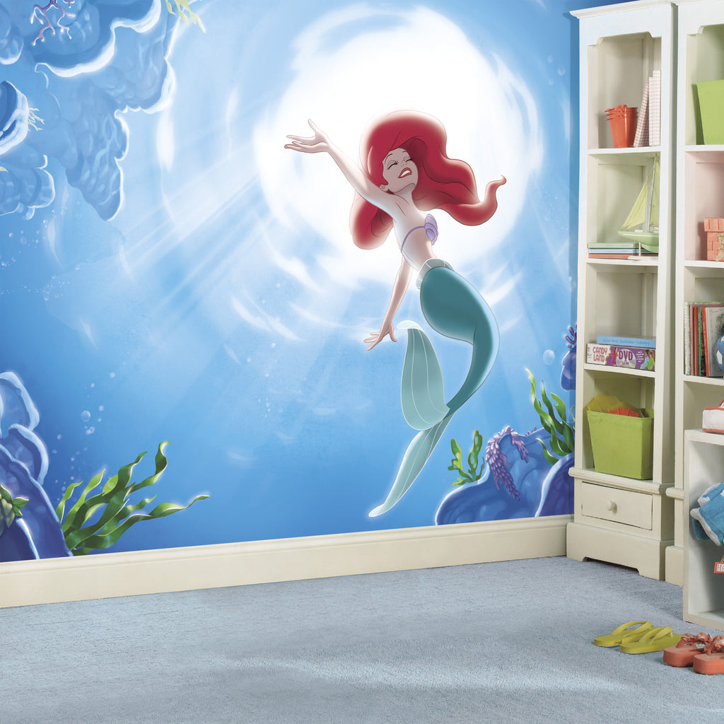 Disney Princess The Little Mermaid Prepasted Wall Mural 10.5'W x 6'H Installed