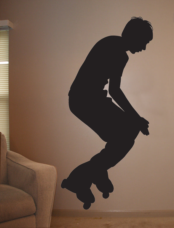 Roller Blade Silhouette II Wall Decal Cutout Installed
