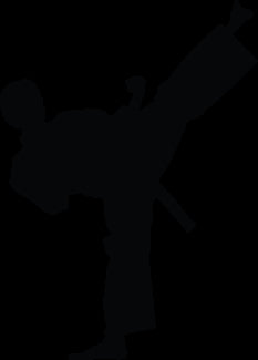 Martial Arts Kicking II Silhouette Wall Decal Cutout