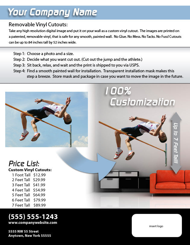 Reusable 7 Mil Vinyl Wall Decor Fabric/6 Mil Photo-Tex Fabric Wall Decal Sell Sheets