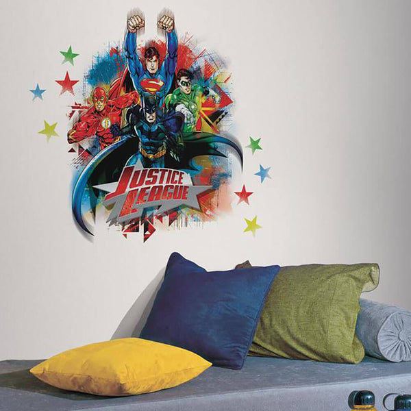 DC Comics Justice League Giant Wall Decal Installed