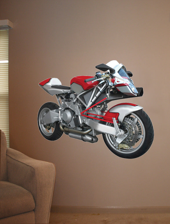 Motorcycle III Wall Decal Cutout Installed