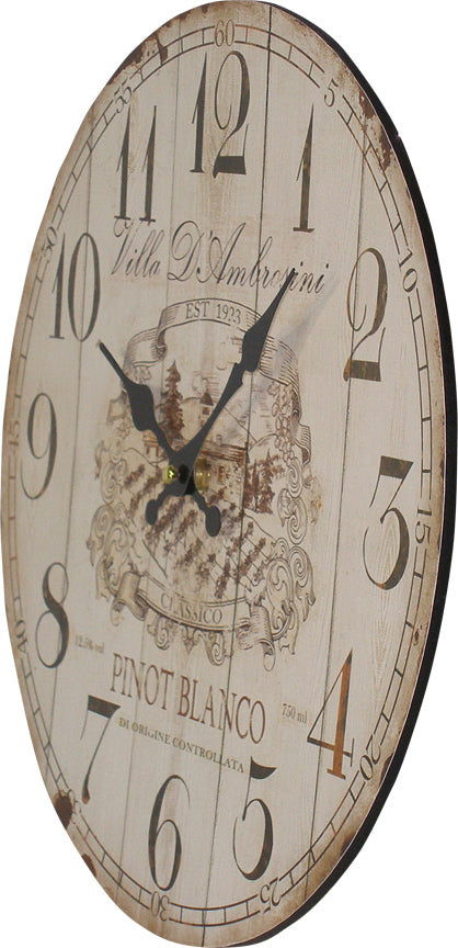 Pinot Blanco Wall Clock 13"x13" Angle