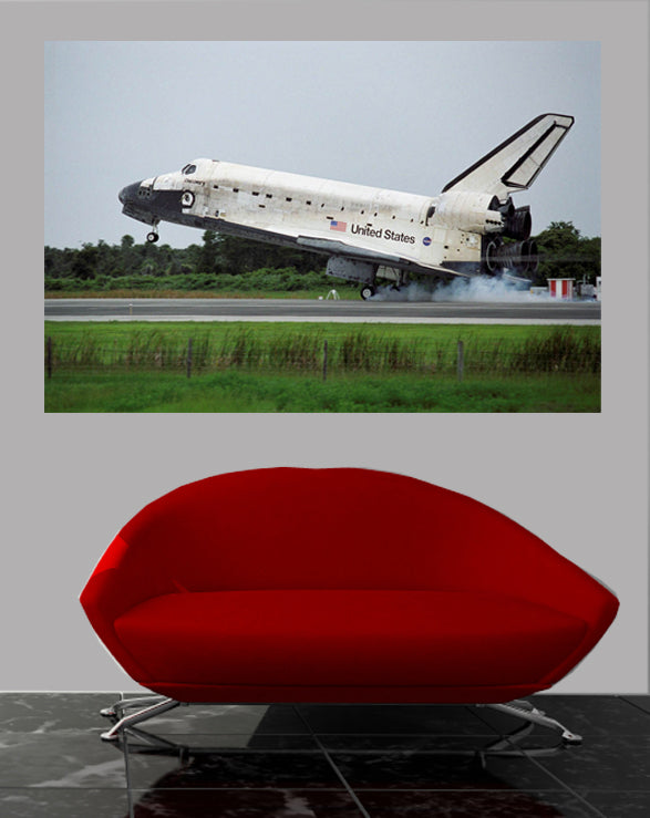 Shuttle Discovery Landing Glossy Poster Installed