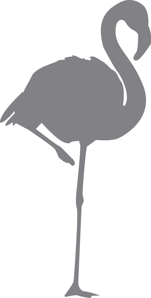 Flamingo Silhouette Gray Wall Decal Cutout