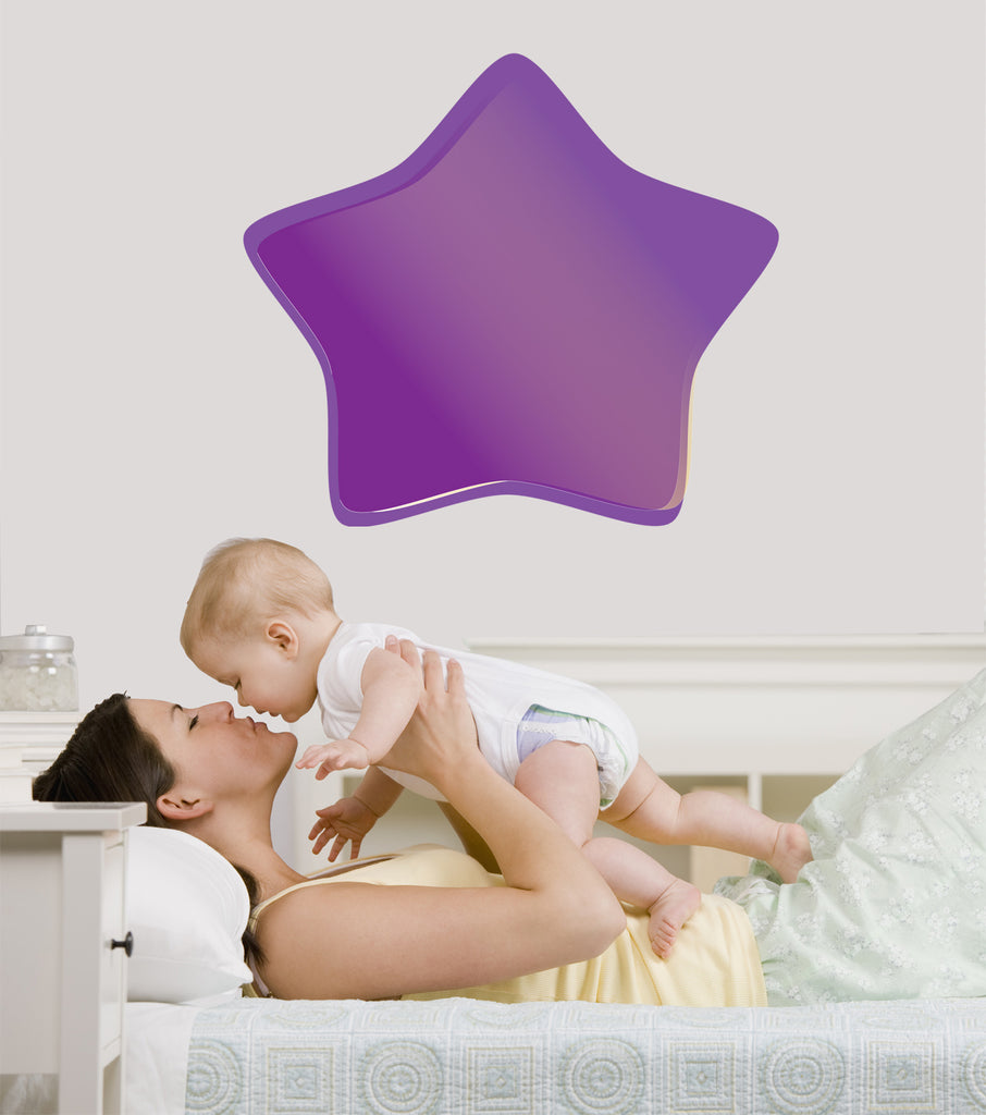 Large Purple Soft Star Wall Decal Cutout Installed
