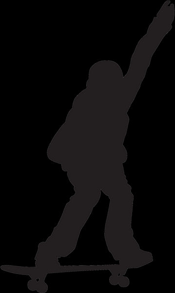 Skateboard Silhouette X Wall Decal Cutout