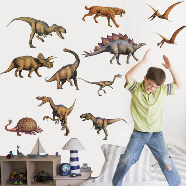Lifelike Dinosaur Wall Decals Installed