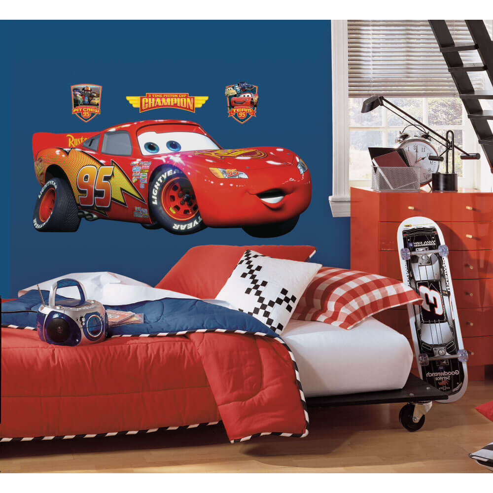 Disney Cars Lightning McQueen Wall Decal Installed