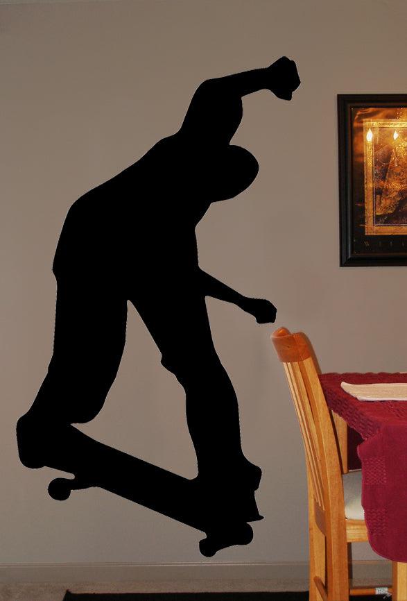 Skateboard Silhouette IV Wall Decal Cutout Installed