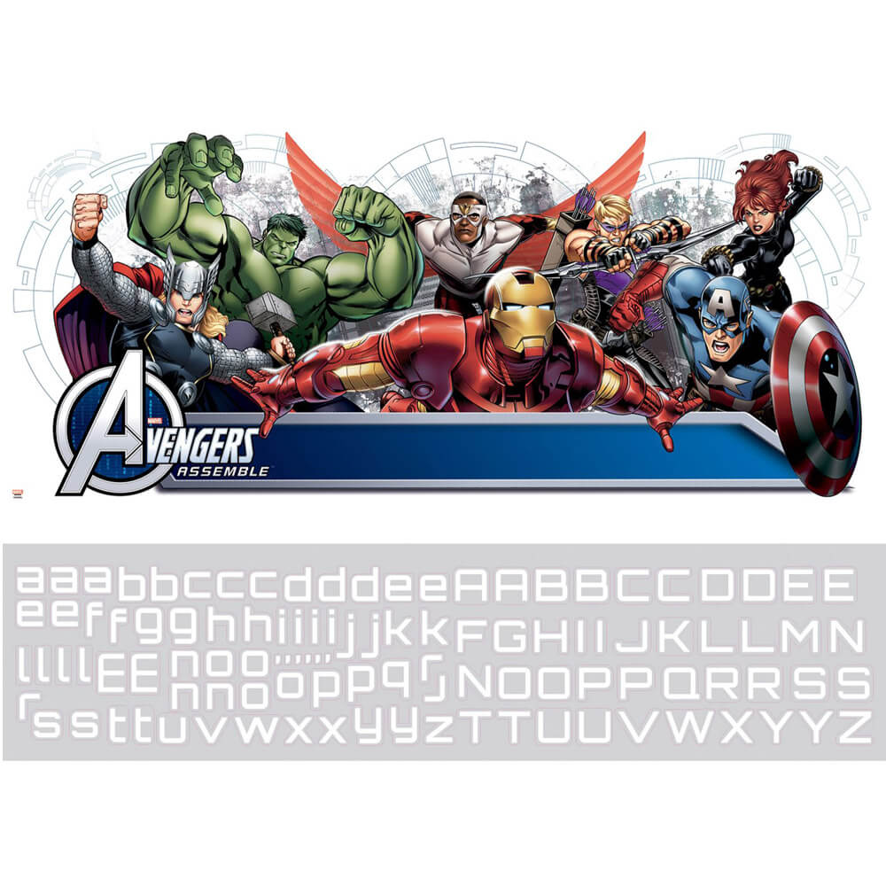 Marvel Comics Avengers Assemble Personalization Headboard Wall Decals Printed Sheet