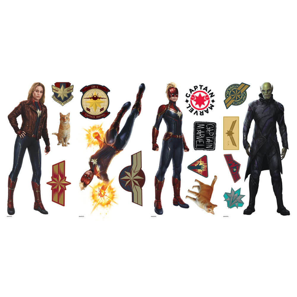 Marvel Comics Captain Marvel Wall Decals Printed Sheet