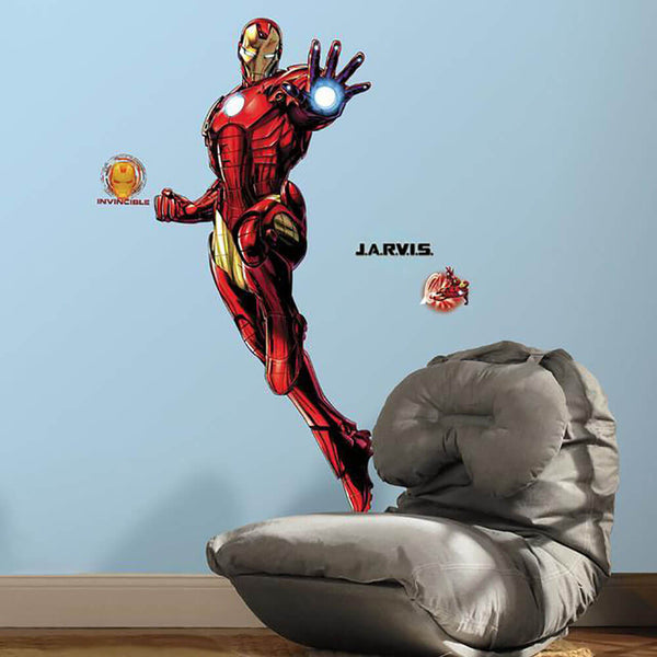 Marvel Comics Iron Man Glow Wall Decal Installed