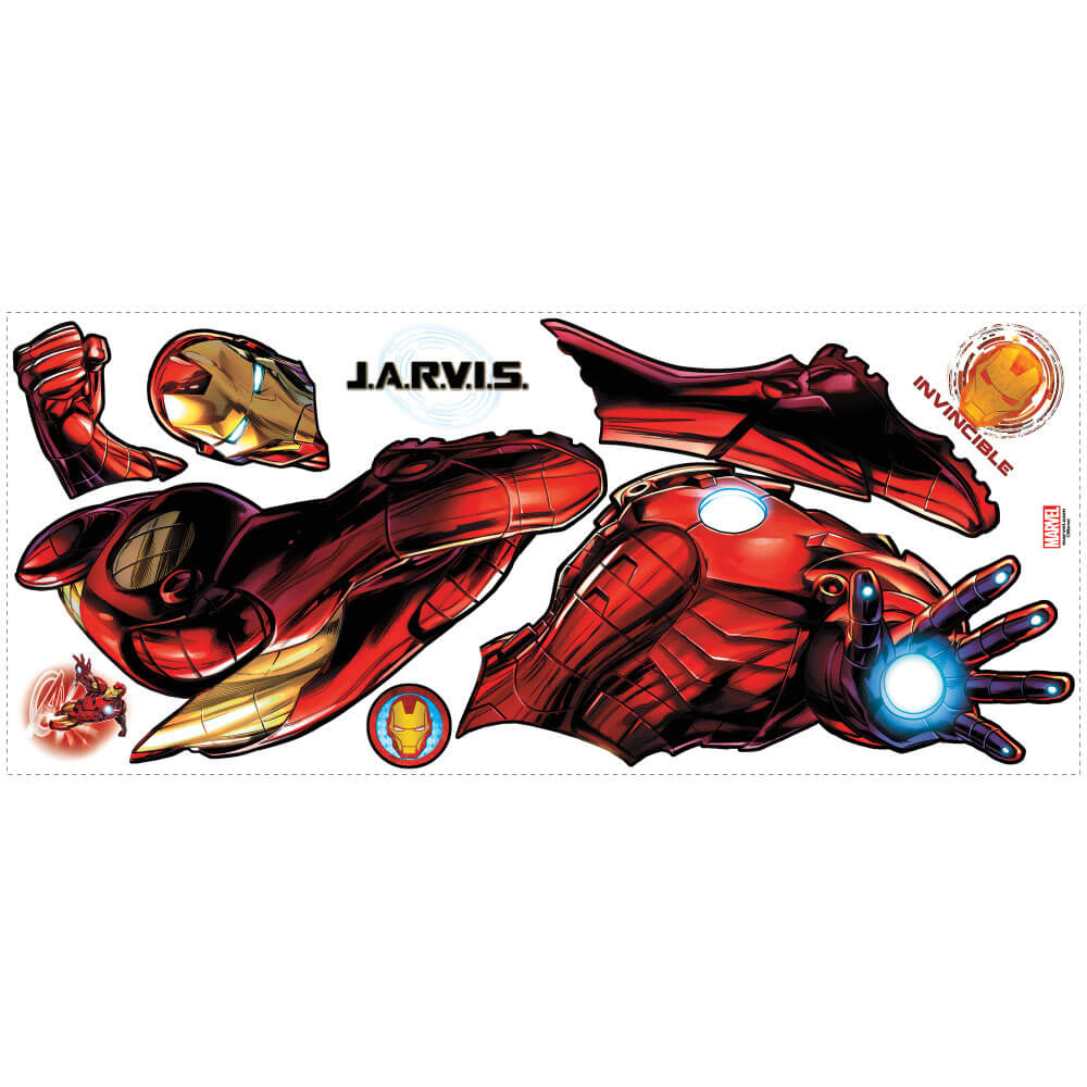 Marvel Comics Iron Man Glow Wall Decal Printed Sheet