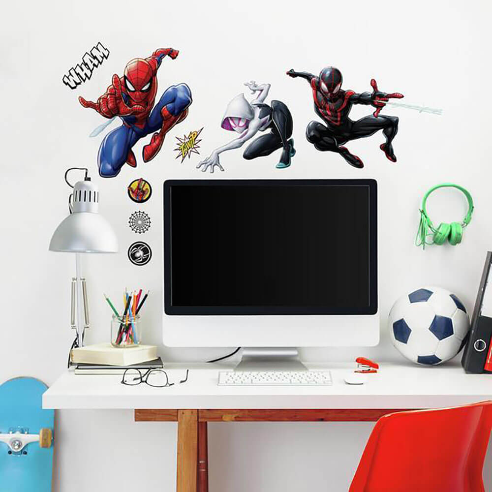 Marvel Comics Spiderman Wall Decals Installed