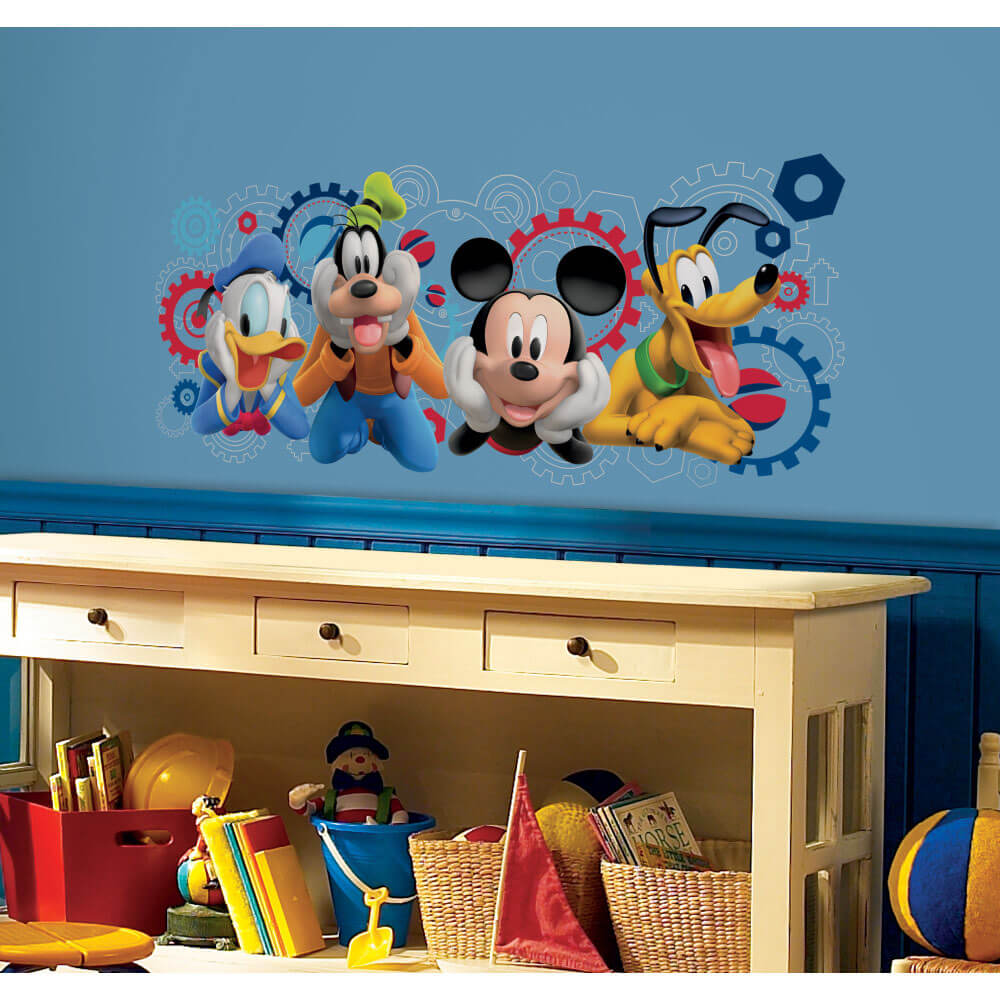 Disney Mickey & Friends Giant Clubhouse Capers Wall Decal Installed