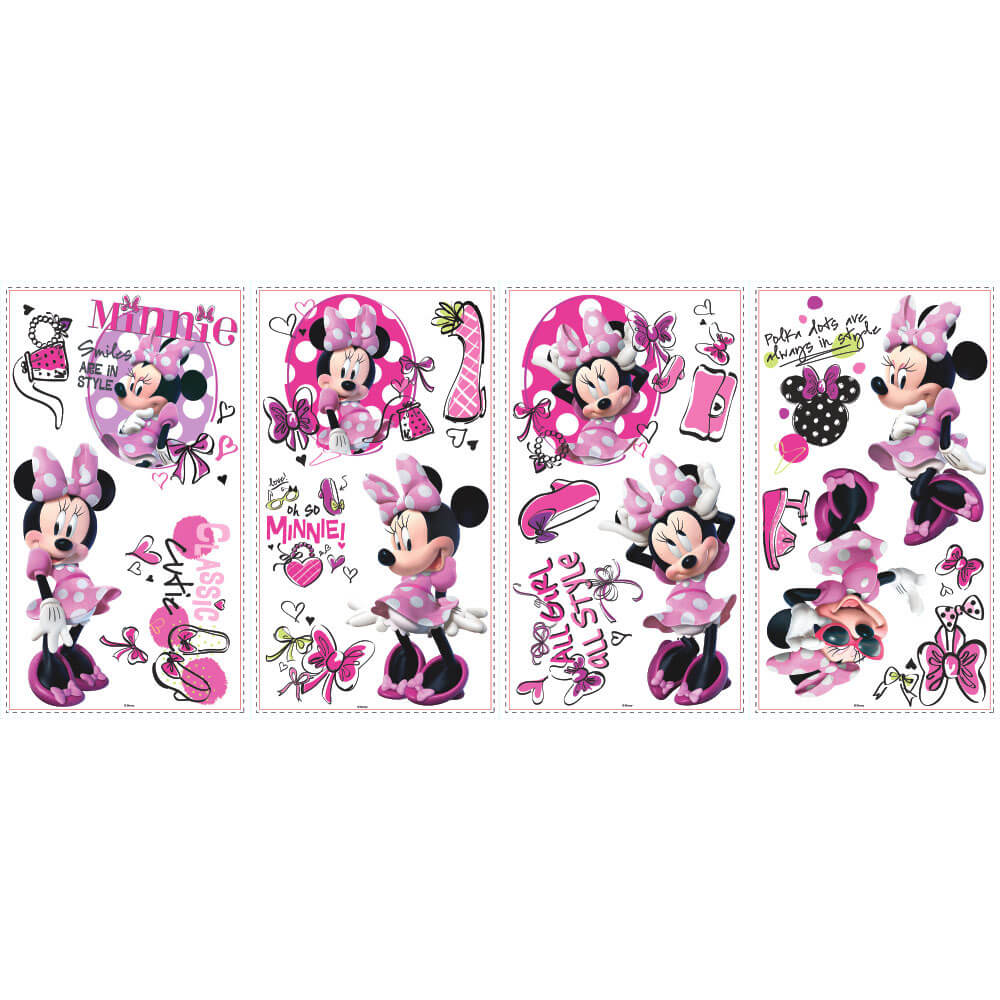 Disney Mickey & Friends Minnie Fashionista Wall Decals Printed Sheet