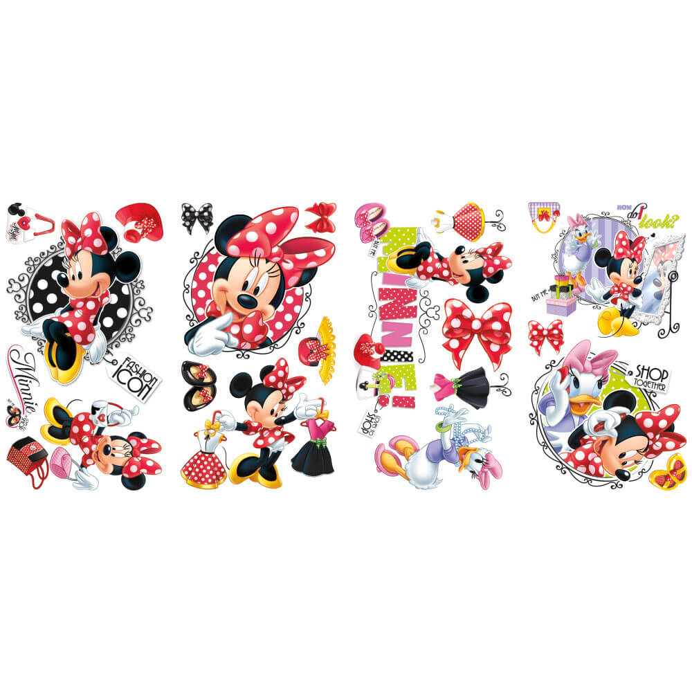 Disney Mickey & Friends Minnie Loves to Shop Wall Decals Printed Sheet