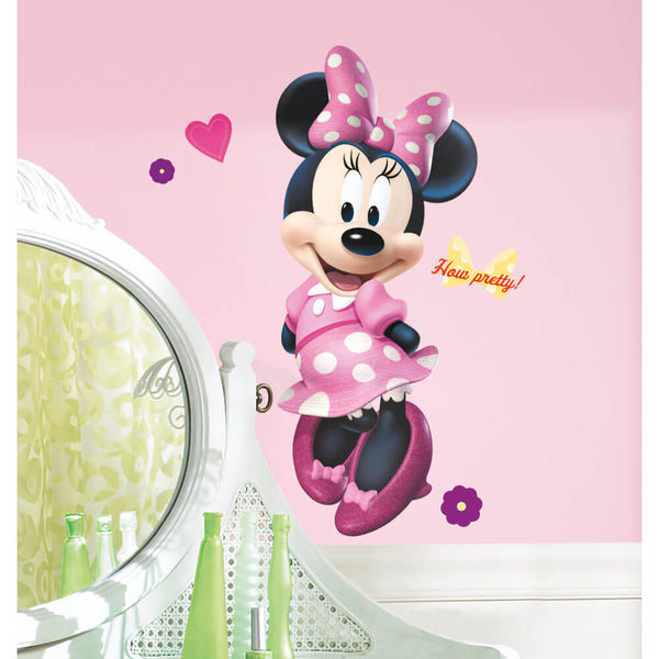 Disney Minnie Mouse Bow-tique Giant Wall Decal Installed