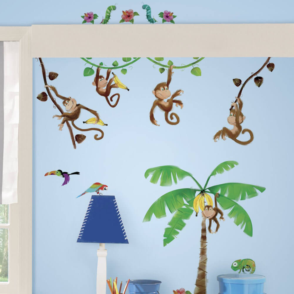 Monkey Business Wall Decals Installed