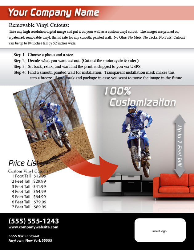 Reusable 7 Mil Vinyl Wall Decor Fabric/6 Mil Photo-Tex Fabric Wall Decal Sell Sheets