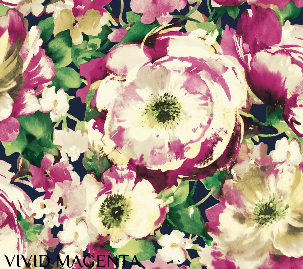 Carey Lind Designs "Watercolor Poppy" Vivid Magenta Wallpaper