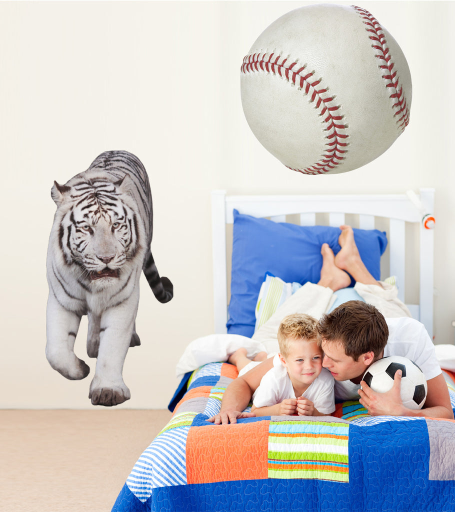 White Tiger Wall Decal Cutout Installed