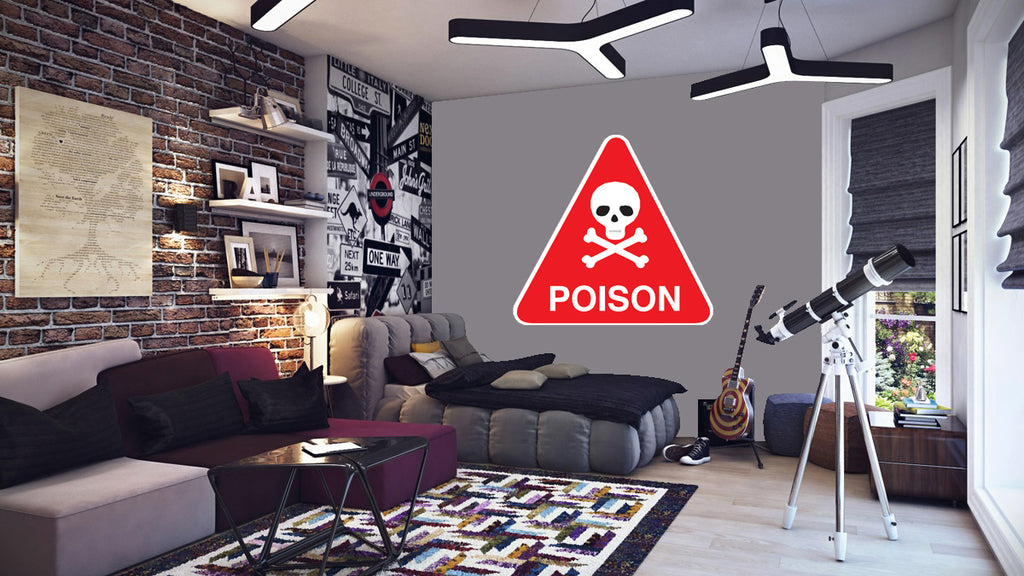 Poison Sign Wall Decal Installed