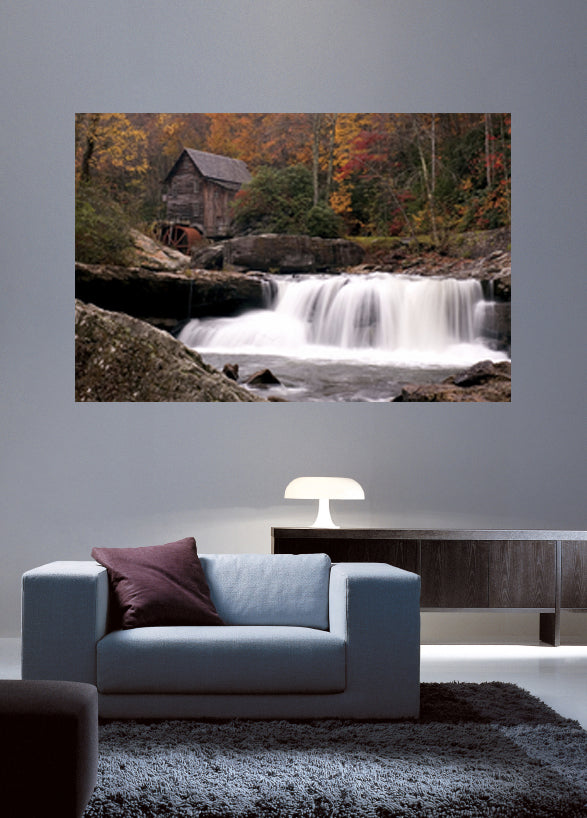 Waterfall Wall Decal Poster Installed