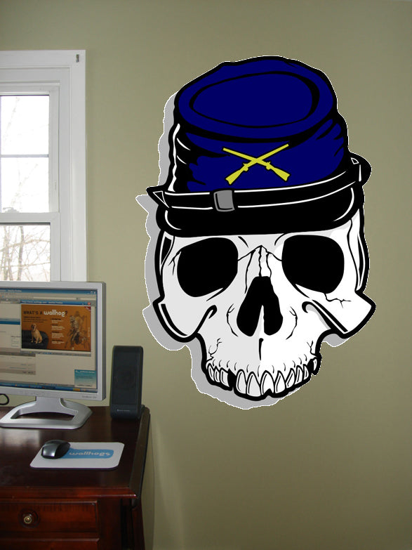 Yankee Skull Wall Decal Cutout Installed