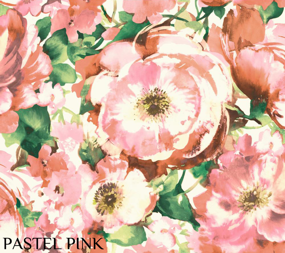 Carey Lind Designs "Watercolor Poppy" Pastel Pink Wallpaper