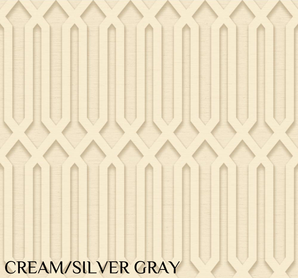 Antonine Vella "Dimensional Effects-Oriana" Cream/Silver Gray Wallpaper