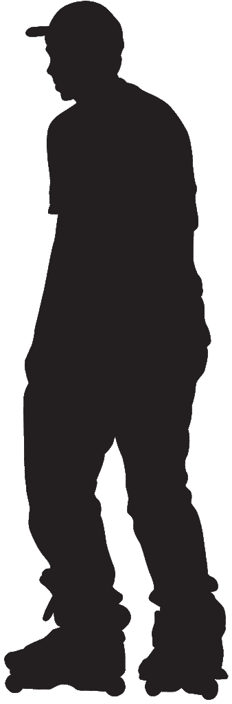 Roller Blade Silhouette I Wall Decal Cutout