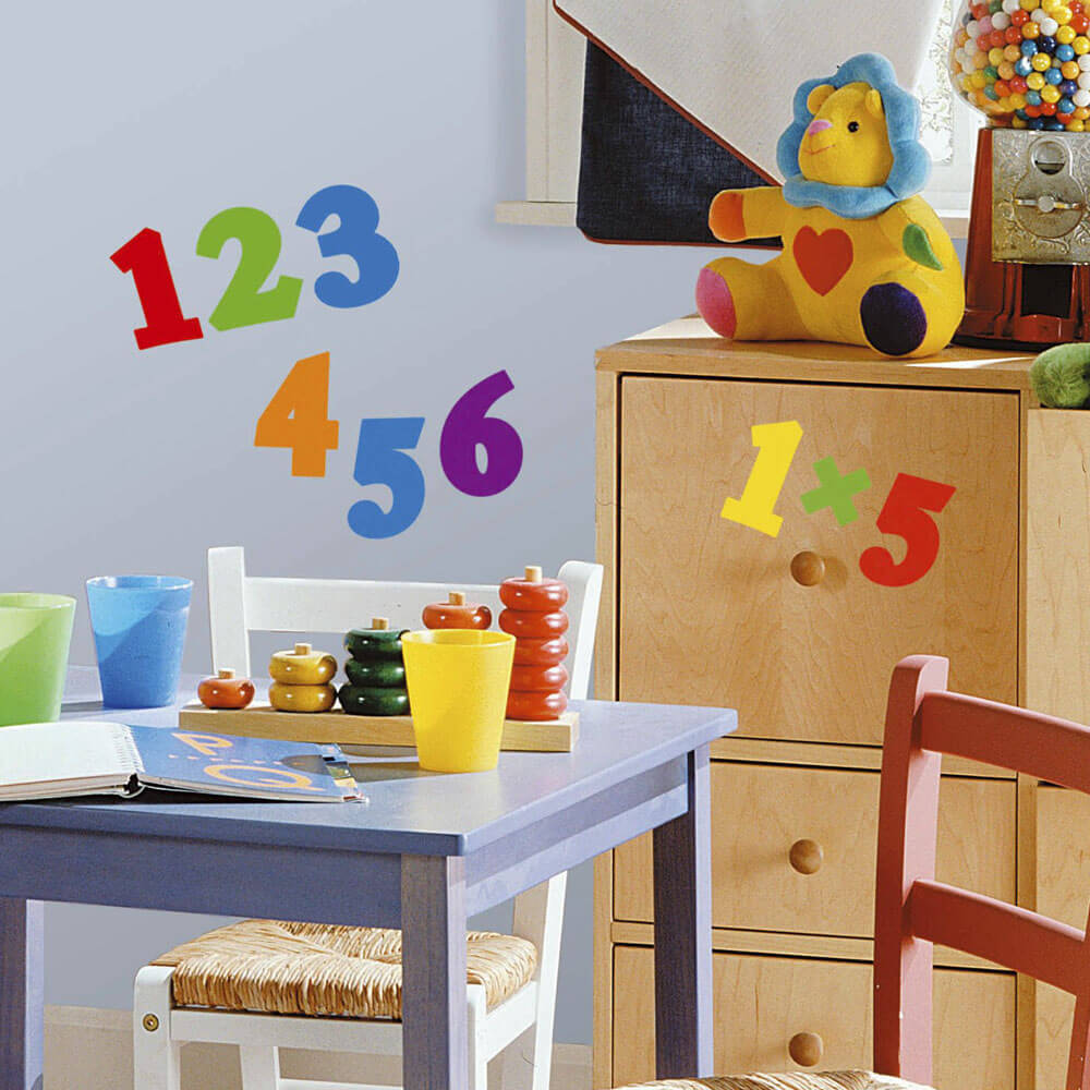 Primary Numbers Wall Decals Installed