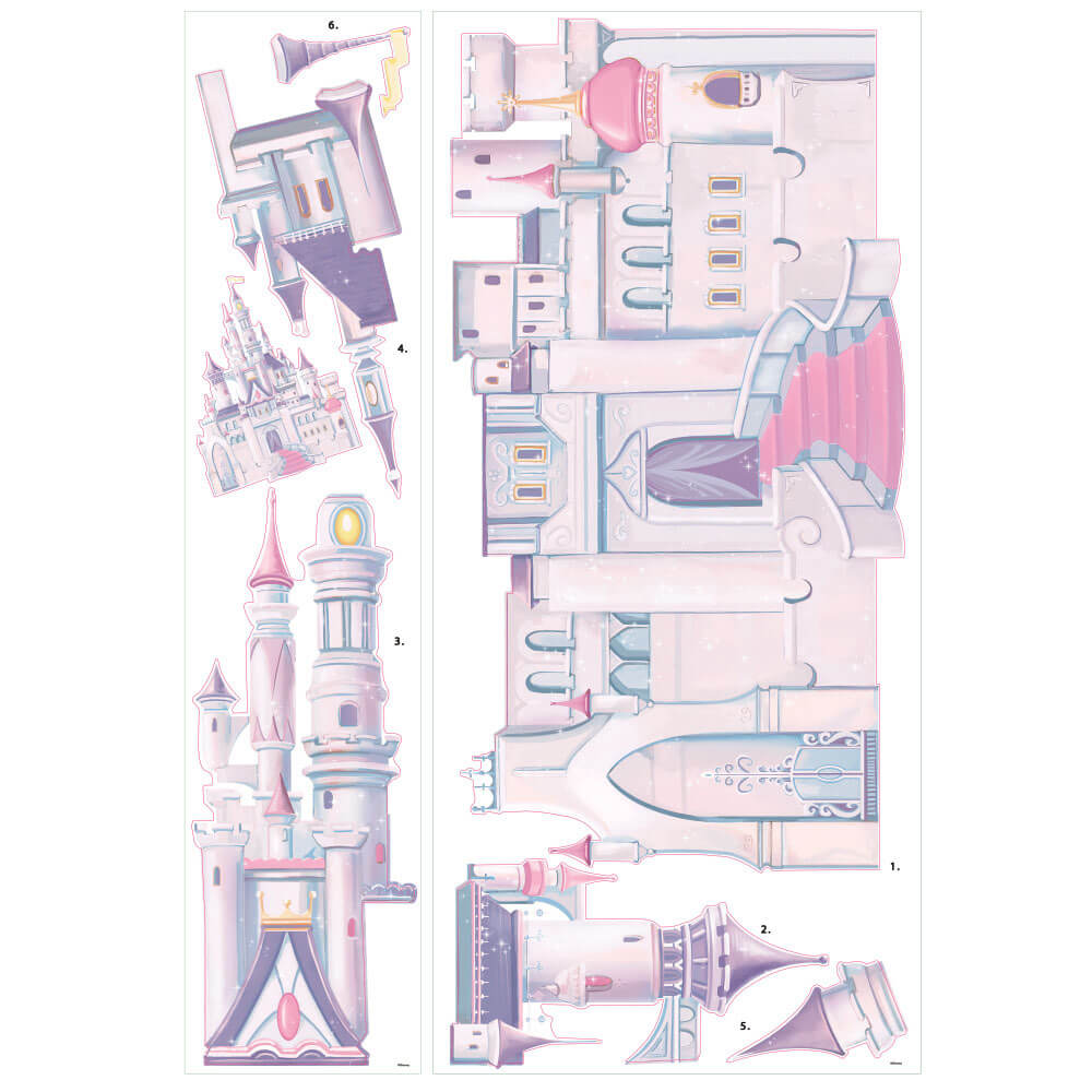 Disney Cinderella Princess Castle Wall Decal Printed Sheet