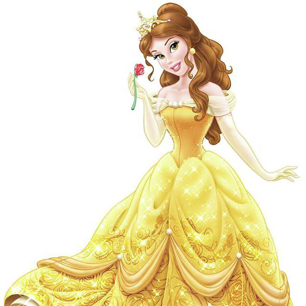 Disney Princess Belle Giant Wall Decal w/Glitter Assembled