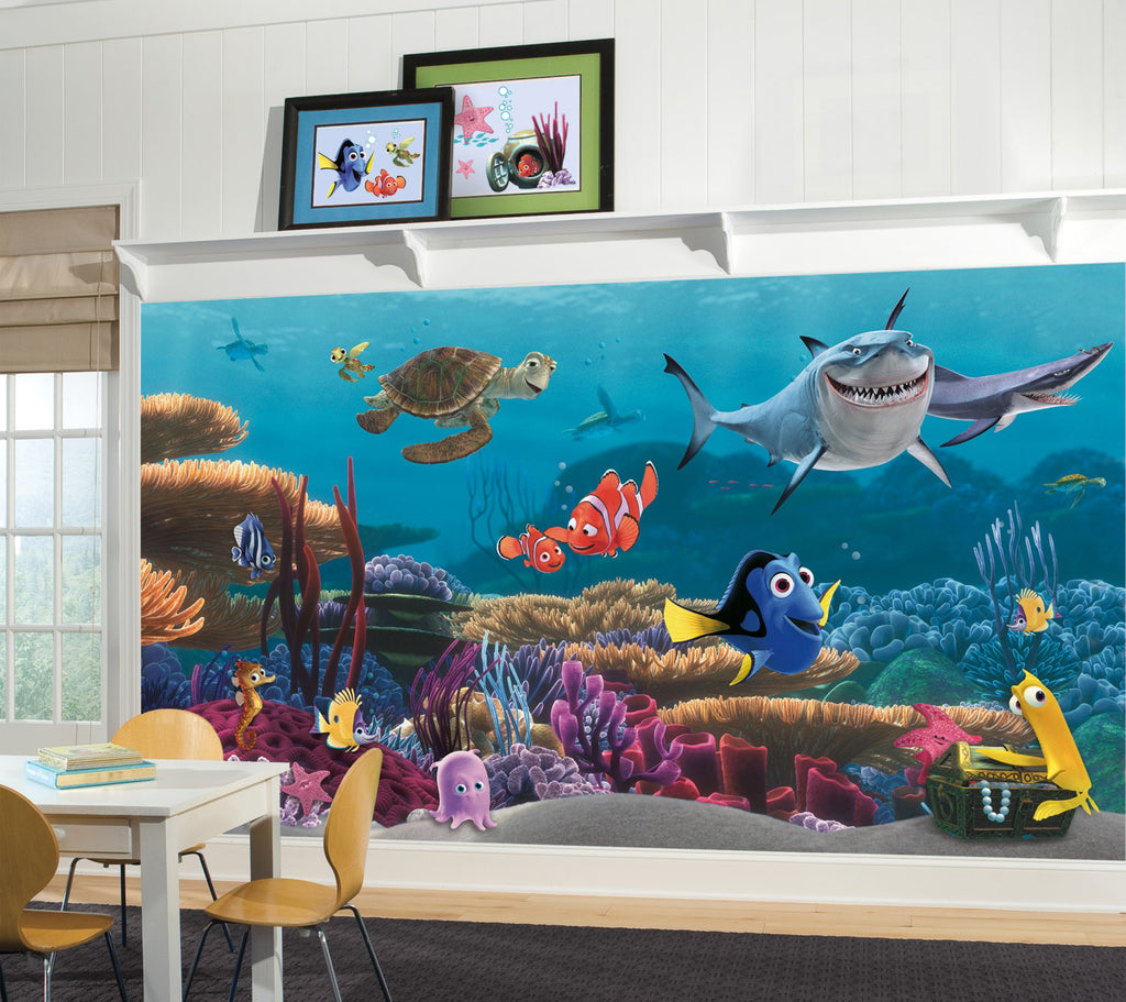Disney Pixar "Finding Nemo" Prepasted Wall Mural 10.5'W x 6'H Installed
